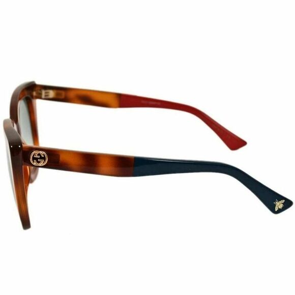 Gucci Havana Frame & Grey Gradient Lens Women's Cat Eye Sunglasses - Picture 3 of 4